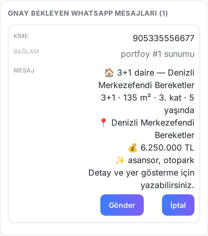 8. Müşteriye mesaj göndermek