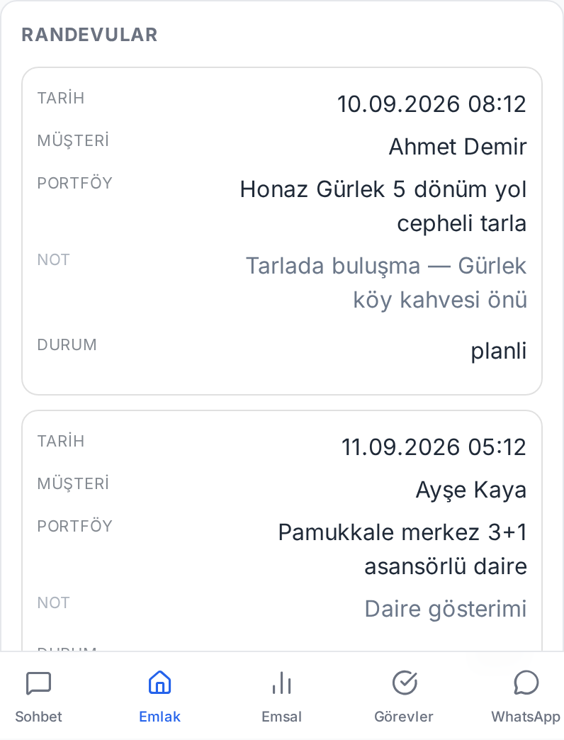 7. Randevu ve takip